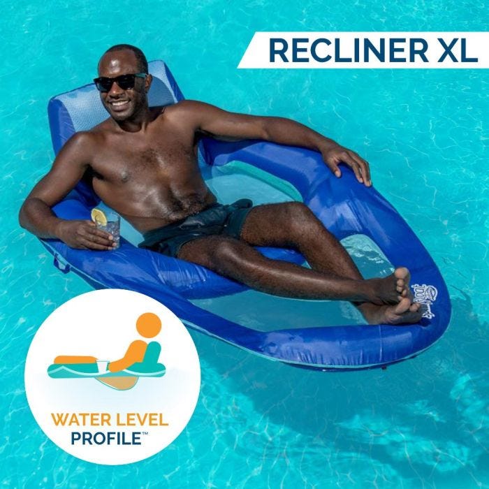 Spring Float Recliner XL Inflatable Pool Lounger with Hyper Flate Valve