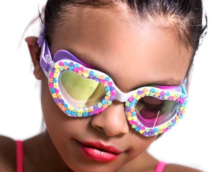 Rainbow Heart Swim Goggles