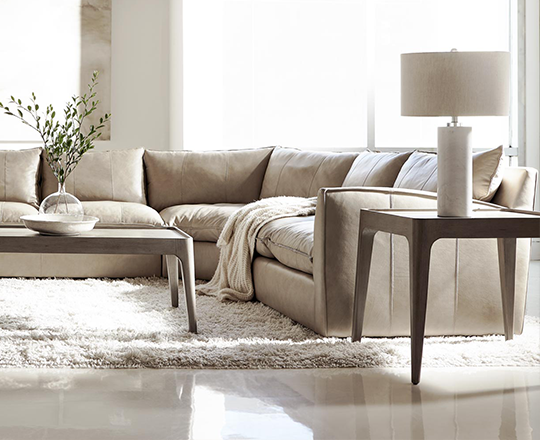 Contemporary grey sectional in a living room