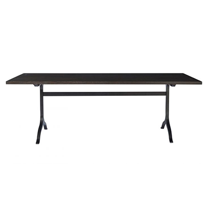 Contemporary rectangular dining table on white background