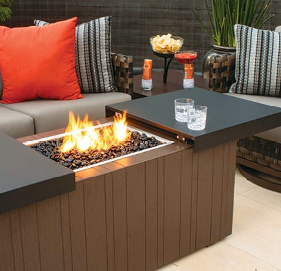 Fire pit on a patio