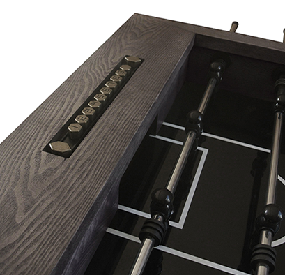 Closeup of foosball table 