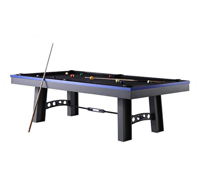 Xander industrial style steel pool table on white background